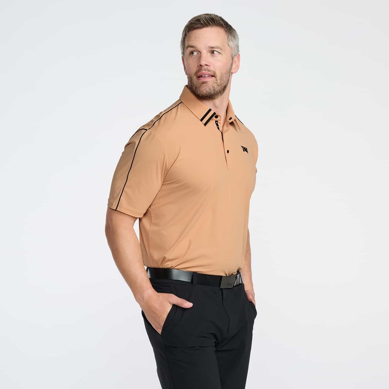 PXG USA Men Athletic Fit Fine Line Polo