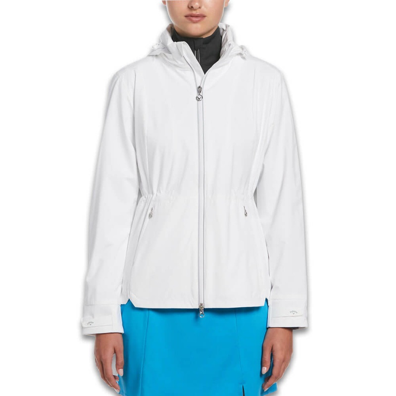 Callaway Wind and Water Resistant Golf Jacket (with Packable Hood) Brilliant White – SP25 Women