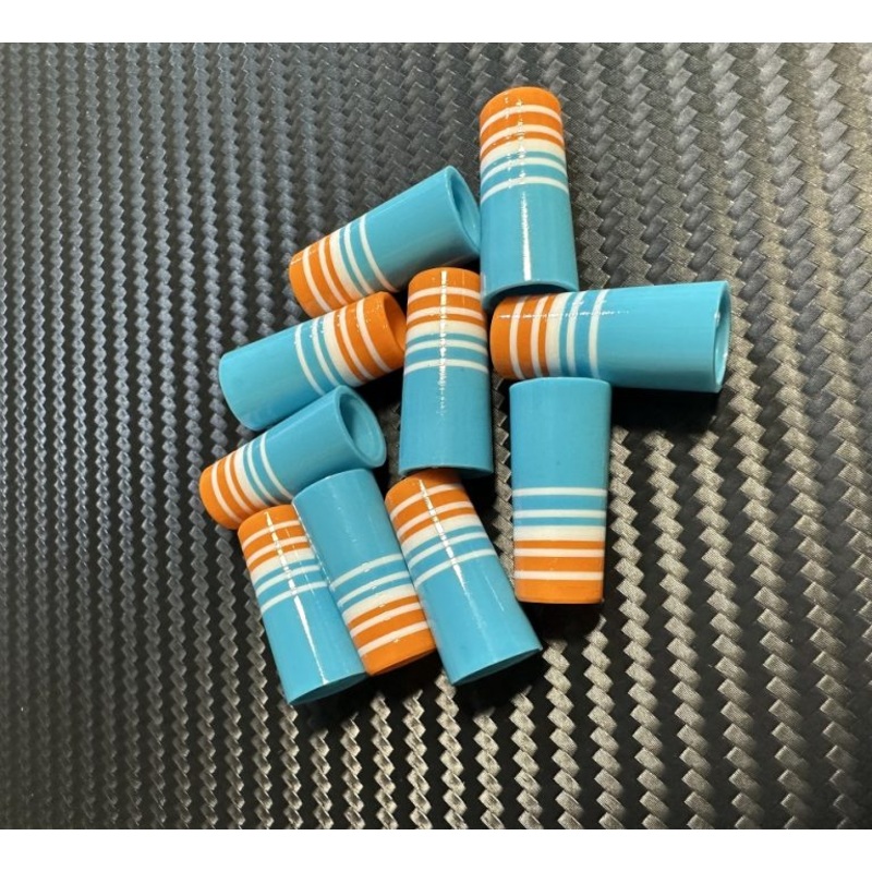 Custom Iron Ferrules 10 Pack – Blue/White/Orange