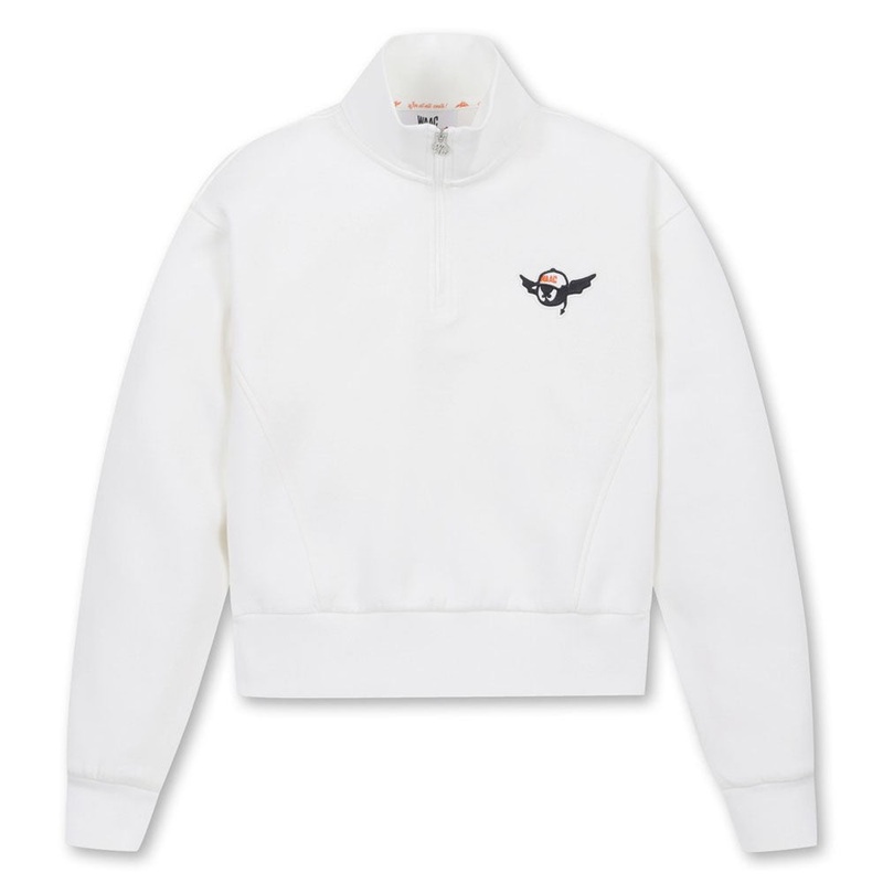 WAAC Half Zip-Up Golf Sweatshirt White – FW24 Women
