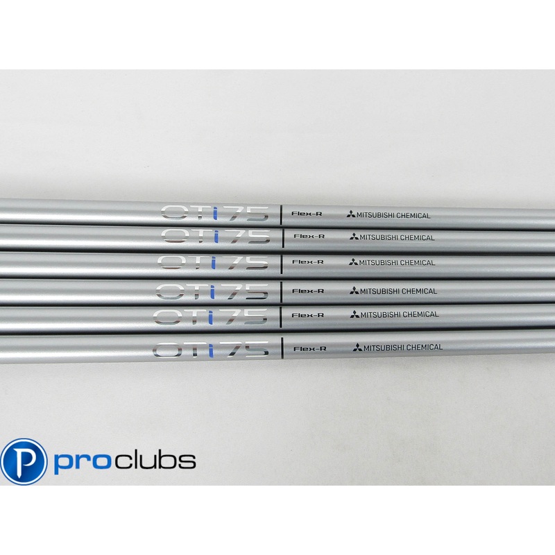 6pc NEW MITSUBISHI CHEMICAL OTi 75 REGULAR FLEX GRAPHITE IRON SHAFTS .370 446598
