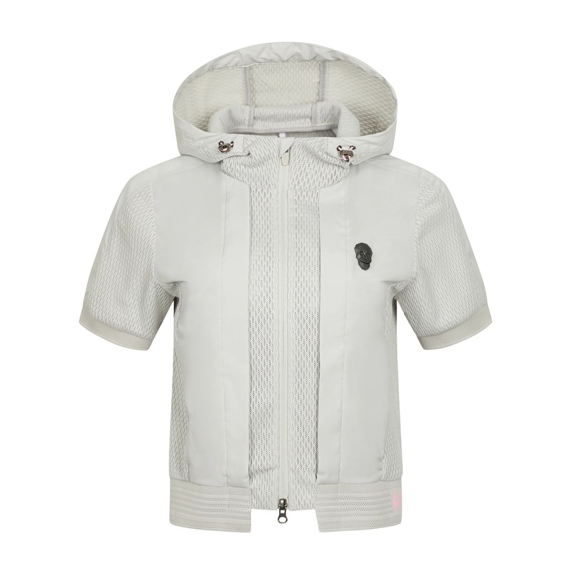 AMAZINGCRE [25SS] WOMEN AIR CIRCUIT TECH MESH ACCORDIO SHORT SLEEVE JACKET