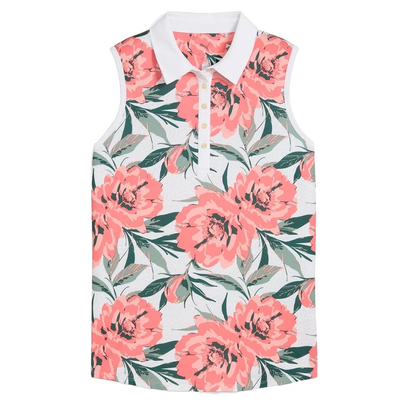 PUMA MATTR Beautiful Game Sleeveless Golf Polo White Glow/Peach Frost – SS25 Women