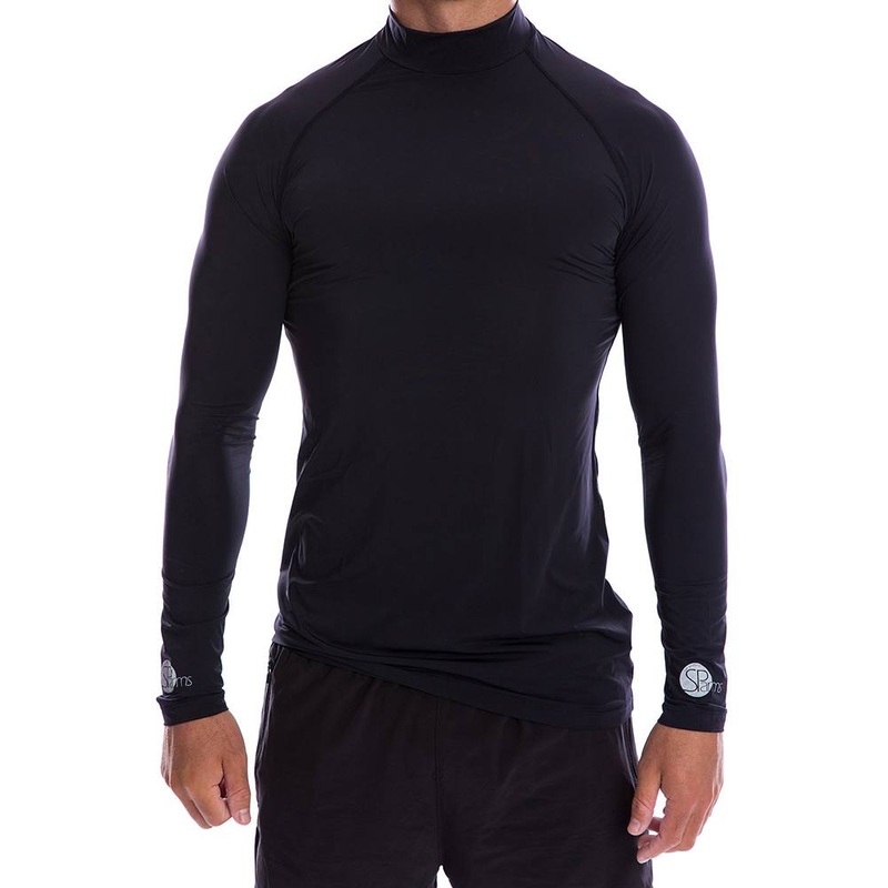 SParms Sun Protect+ UV/Sun Protection High Neck Golf Mock Black – SS19 Men